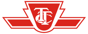 A red and white Crest with stylized letters that read ttc in the middle