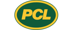 Bold yellow letters that spell "pcl" on a green oval background